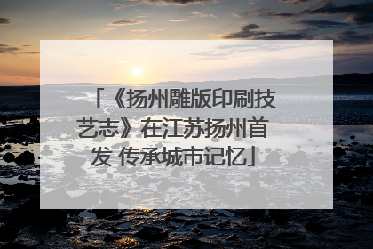 《扬州雕版印刷技艺志》在江苏扬州首发 传承城市记忆