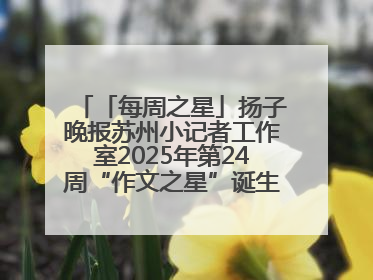 「每周之星」扬子晚报苏州小记者工作室2025年第24周“作文之星”诞生啦，快来领奖