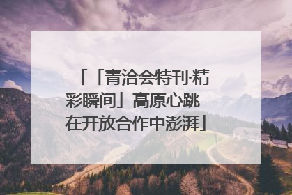「青洽会特刊·精彩瞬间」高原心跳 在开放合作中澎湃
