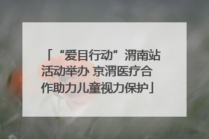 “爱目行动”渭南站活动举办 京渭医疗合作助力儿童视力保护