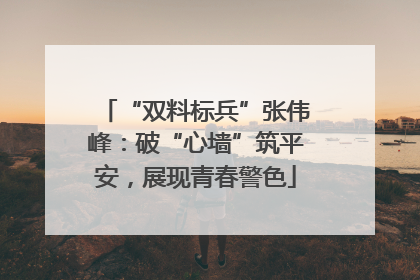 “双料标兵”张伟峰：破“心墙”筑平安，展现青春警色