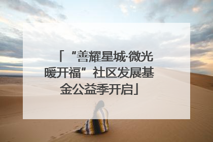“善耀星城·微光暖开福”社区发展基金公益季开启