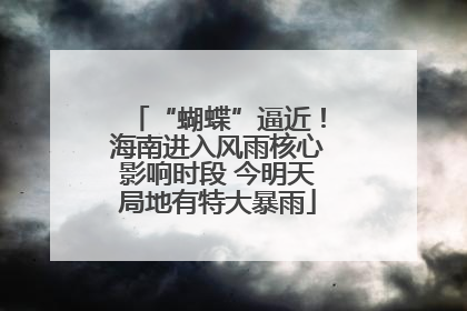 “蝴蝶”逼近！海南进入风雨核心影响时段 今明天局地有特大暴雨