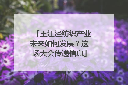王江泾纺织产业未来如何发展？这场大会传递信息