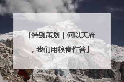 特别策划｜何以天府，我们用粮食作答