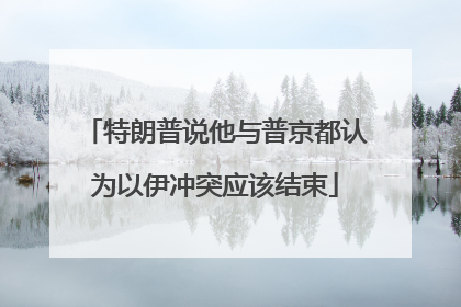 特朗普说他与普京都认为以伊冲突应该结束