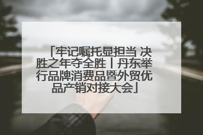 牢记嘱托显担当 决胜之年夺全胜丨丹东举行品牌消费品暨外贸优品产销对接大会