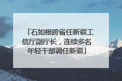 石如根跨省任新疆工信厅副厅长，连续多名年轻干部调任新疆