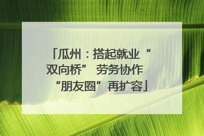 瓜州：搭起就业“双向桥” 劳务协作“朋友圈”再扩容