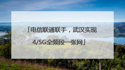 电信联通联手，武汉实现4/5G全频段一张网
