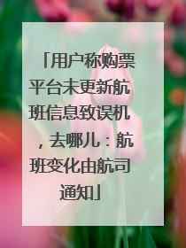 用户称购票平台未更新航班信息致误机，去哪儿：航班变化由航司通知