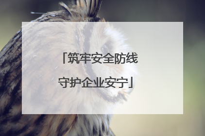筑牢安全防线 守护企业安宁