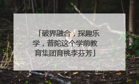 破界融合，探趣乐学，普陀这个学前教育集团育桃李芬芳