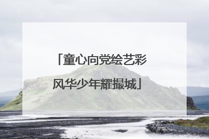 童心向党绘艺彩 风华少年耀撮城