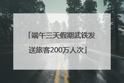 端午三天假期武铁发送旅客200万人次