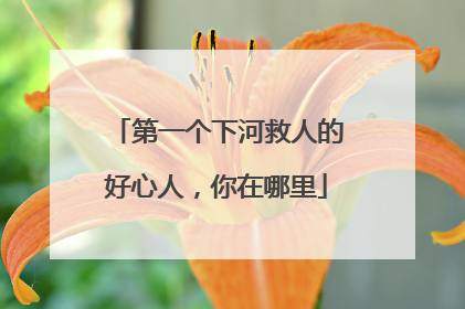 第一个下河救人的好心人，你在哪里