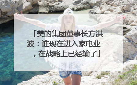 美的集团董事长方洪波：谁现在进入家电业，在战略上已经输了