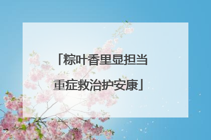 粽叶香里显担当 重症救治护安康