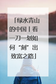 绿水青山的中国丨看一刀一划如何“刻”出致富之路