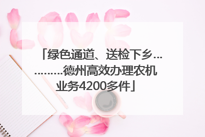绿色通道、送检下乡…………德州高效办理农机业务4200多件