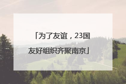 为了友谊，23国友好组织齐聚南京