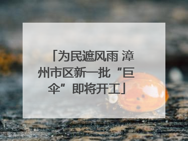 为民遮风雨 漳州市区新一批“巨伞”即将开工