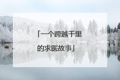 一个跨越千里的求医故事