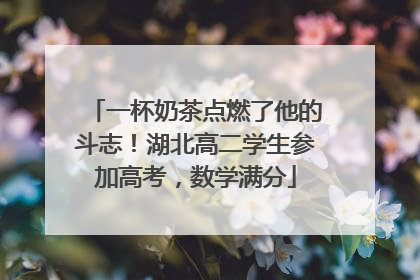 一杯奶茶点燃了他的斗志！湖北高二学生参加高考，数学满分