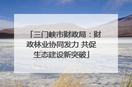三门峡市财政局：财政林业协同发力 共促生态建设新突破