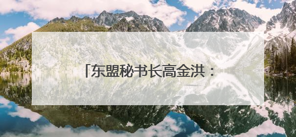 东盟秘书长高金洪：RCEP是区域经济一体化的关键支柱