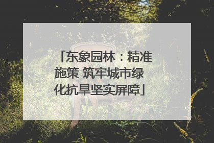 东象园林：精准施策 筑牢城市绿化抗旱坚实屏障