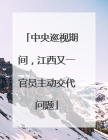 中央巡视期间，江西又一官员主动交代问题