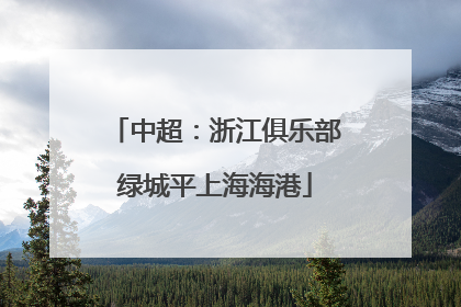 中超：浙江俱乐部绿城平上海海港