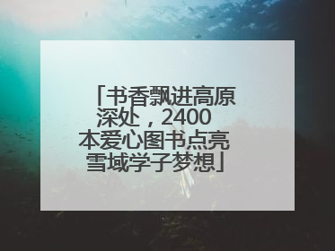 书香飘进高原深处，2400本爱心图书点亮雪域学子梦想
