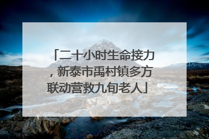 二十小时生命接力，新泰市禹村镇多方联动营救九旬老人