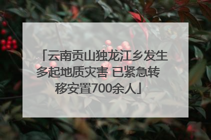 云南贡山独龙江乡发生多起地质灾害 已紧急转移安置700余人