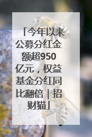 今年以来公募分红金额超950亿元，权益基金分红同比翻倍｜招财猫