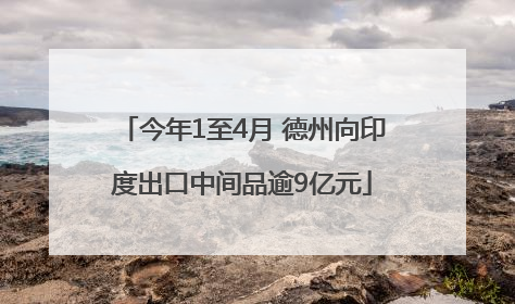 今年1至4月 德州向印度出口中间品逾9亿元