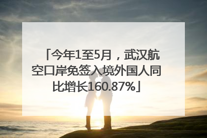 今年1至5月，武汉航空口岸免签入境外国人同比增长160.87%