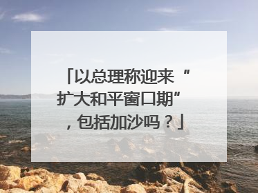以总理称迎来“扩大和平窗口期”，包括加沙吗？