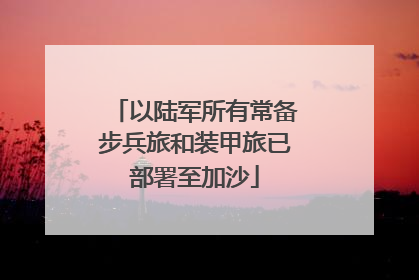 以陆军所有常备步兵旅和装甲旅已部署至加沙