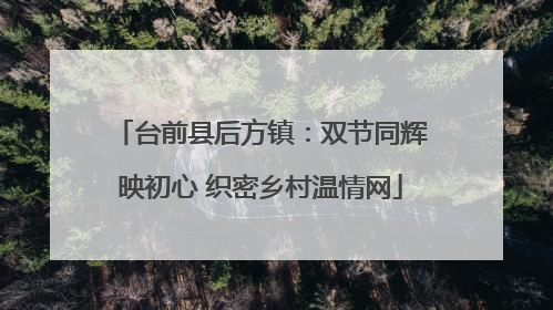 台前县后方镇：双节同辉映初心 织密乡村温情网
