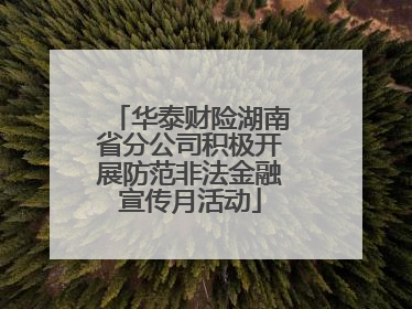 华泰财险湖南省分公司积极开展防范非法金融宣传月活动