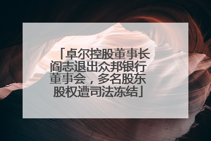 卓尔控股董事长阎志退出众邦银行董事会，多名股东股权遭司法冻结