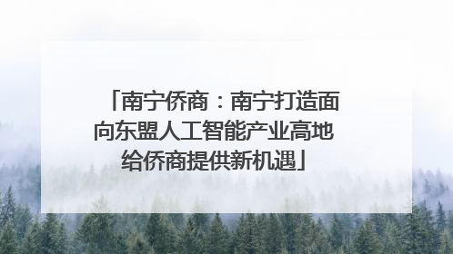 南宁侨商：南宁打造面向东盟人工智能产业高地给侨商提供新机遇