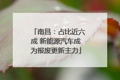 南昌：占比近六成 新能源汽车成为报废更新主力