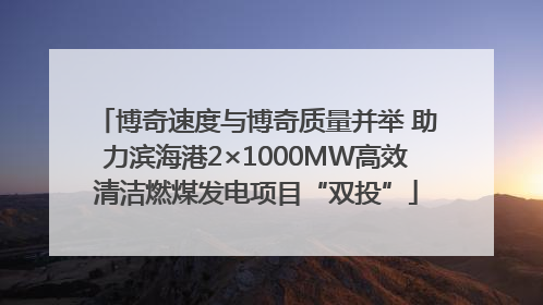 博奇速度与博奇质量并举 助力滨海港2×1000MW高效清洁燃煤发电项目“双投”