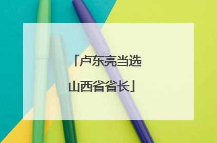 卢东亮当选山西省省长