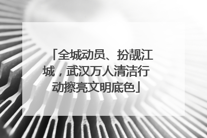 全城动员、扮靓江城，武汉万人清洁行动擦亮文明底色