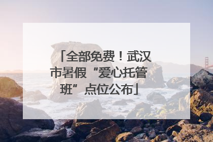 全部免费！武汉市暑假“爱心托管班”点位公布